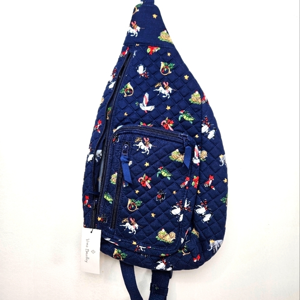 Vera Bradley Quilted Sling Backpack Winter Print